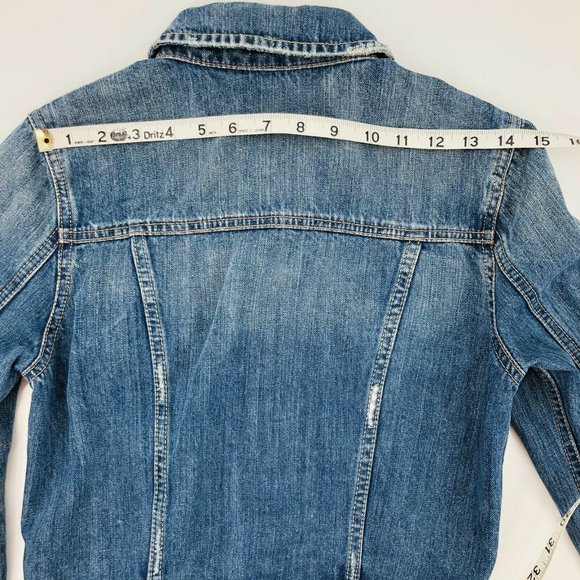 American Eagle Denim Jeans Jacket Flap Pockets - Picture 10 of 11